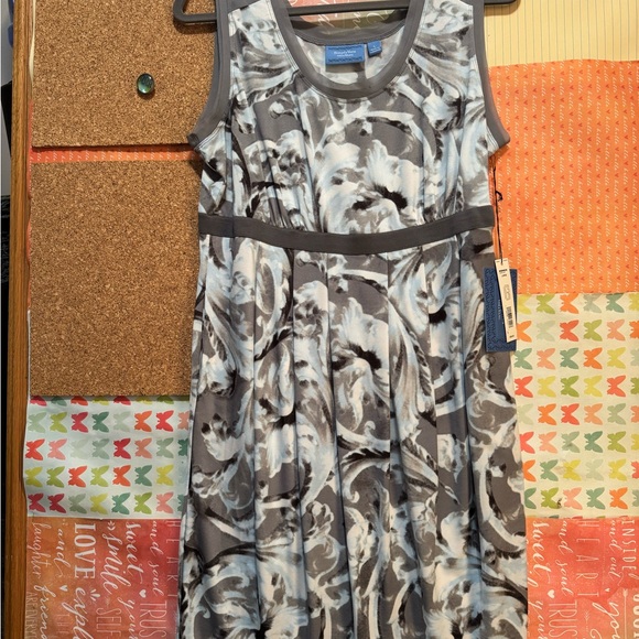 Simply Vera Vera Wang Dresses & Skirts - Simply Vera Vera Wang Gray and White  and Light Blue Swirl A-Line Dress